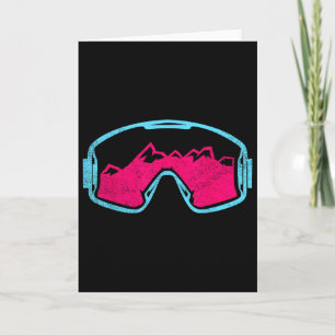 Retro Vintage Ski Snowboard Goggles 80s 90s Skiing Card