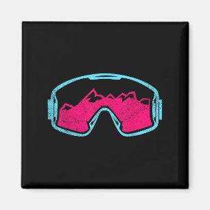 Retro Vintage Ski Snowboard Goggles 80s 90s Skiing Magnet