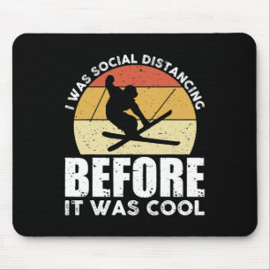 Retro Vintage Ski Tee Cool Winter Sports Skiers Sk Mouse Pad