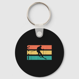 Retro Vintage Skiing Gift For Skiers Key Ring