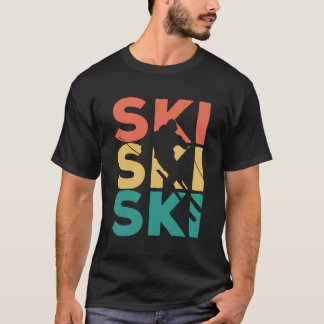 Retro Vintage Skiing Gift For Skiers T-Shirt