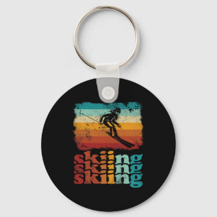 Retro Vintage Skiing Ski Lover Skiing Key Ring