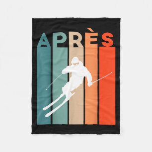 Retro vintage skiing skier retro vintage après ski fleece blanket