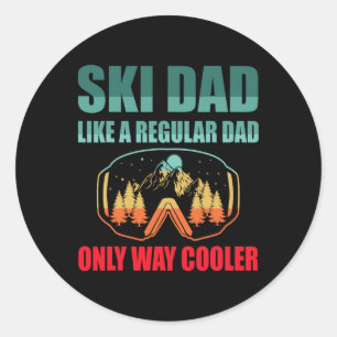 Retro Vintage Skiing Snow Gifts For Skiers _2 Classic Round Sticker