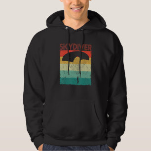 Retro Vintage Skydiver Skydiving Lover Parachuting Hoodie