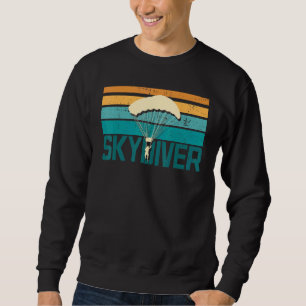Retro Vintage Skydiver Skydiving Parachuting Skydi Sweatshirt
