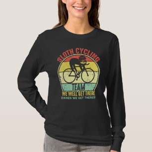 Retro Vintage Sloth Cycling Team Lazy Sloth On A B T-Shirt