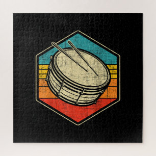 Retro Vintage Snare Drum - Marching Band Drumline Jigsaw Puzzle