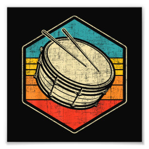 Retro Vintage Snare Drum - Marching Band Drumline Photo Print