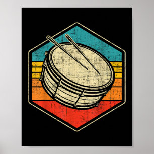Retro Vintage Snare Drum - Marching Band Drumline Poster