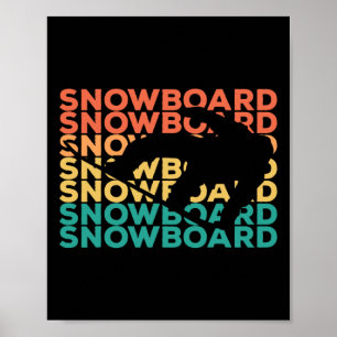 Retro Vintage Snowboarding Gift For Snowboarders Poster