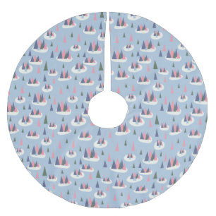 Retro Vintage Snowy Brushed Polyester Tree Skirt