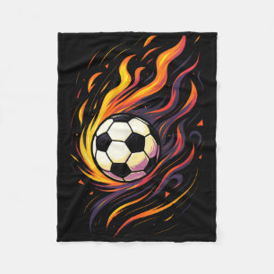 Retro Vintage Soccer Soccer Flames Sport Byll  Fleece Blanket