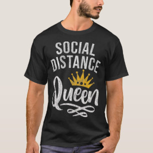 Retro Vintage Social Distance Queen Stay At Home Q T-Shirt