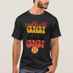 Retro Vintage Softball Gigi Softball Game Day Vib T-Shirt