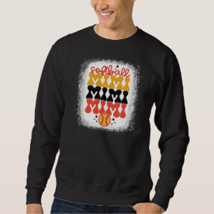 Retro Vintage Softball Mimi Softball Game Day Vib Sweatshirt