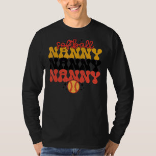 Retro Vintage Softball Nanny Game Day Vibes Mother T-Shirt