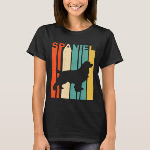 Retro Vintage Spaniel Silhouette Dog  Dog Owner T-Shirt