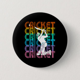 Retro Vintage Sports Lover - Cricket  6 Cm Round Badge