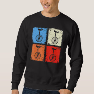 Retro Vintage Squares Unicycle Monocycle Cyclist Sweatshirt