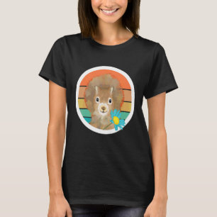 Retro Vintage Squirrel With Flower Ladies Girl T-Shirt