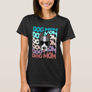 Retro Vintage StafforShire Bull Terrier Dog Mum Su T-Shirt