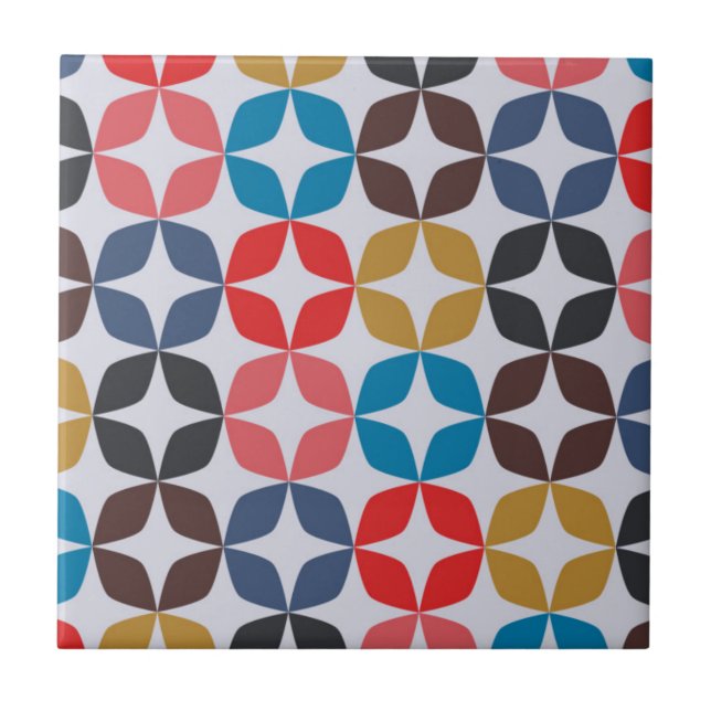 Retro Vintage Star Pattern Ceramic Tile (Front)