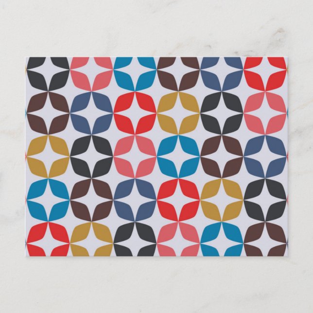 Retro Vintage Star Pattern Holiday Postcard (Front)
