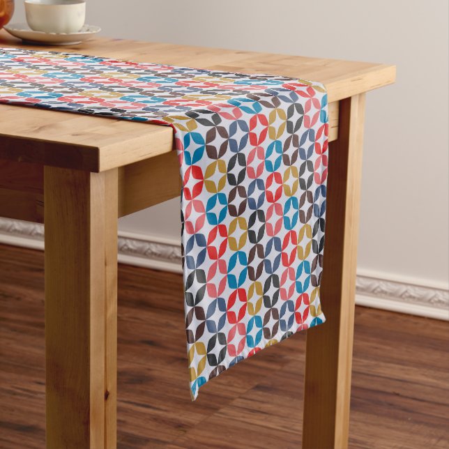 Retro Vintage Star Pattern Short Table Runner (In Situ)