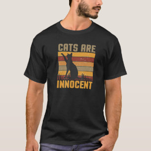 Retro Vintage Stripes Cats Are Innocent Cat T-Shirt
