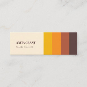 Retro vintage stripes mini business card