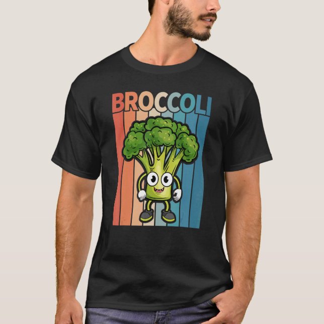 Retro Vintage Style Broccoli   Broccoli  Vegan T-Shirt (Front)