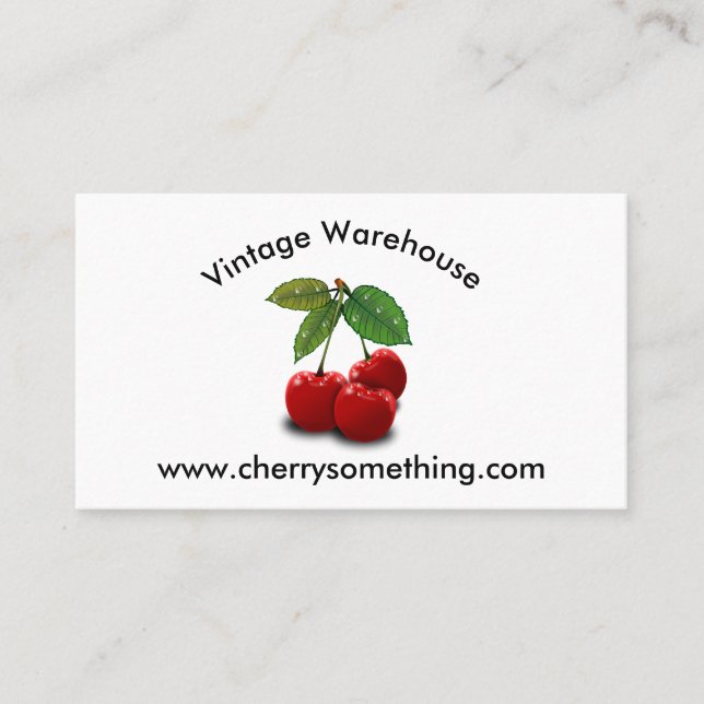 Retro Vintage-style Cherry Print Business Card (Front)