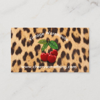 Retro Vintage-style Cherry Print Business Card