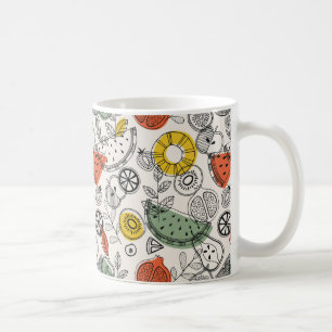 Retro Vintage Style Fruit Pattern Coffee Mug