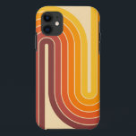 Retro Vintage Style Geometric Design iPhone 11 Case<br><div class="desc">Retro Vintage Style Geometric Design In Brown Orange and Yellow.</div>