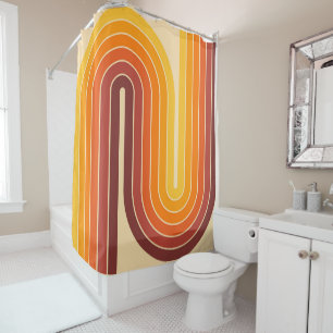 Retro Vintage Style Geometric Design Shower Curtain