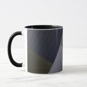 Retro vintage style geometric lines grey green nav mug