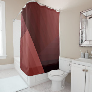 Retro vintage style geometric lines red burgundi d shower curtain