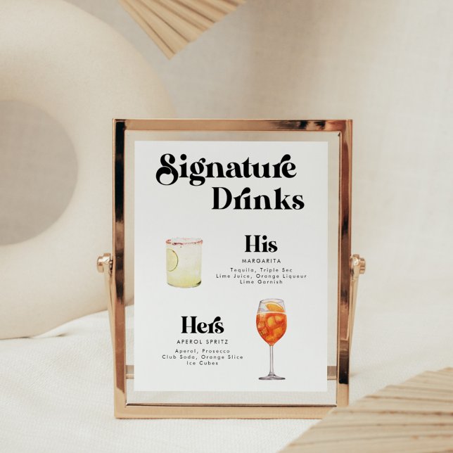 Retro Vintage Style Signature Drinks Poster (Creator Uploaded)
