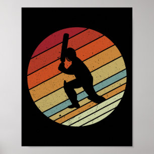 Retro Vintage Style Sports Cricket Gifts For Boys  Poster