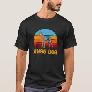 Retro Vintage Style Sunset Dingo Dog T-Shirt