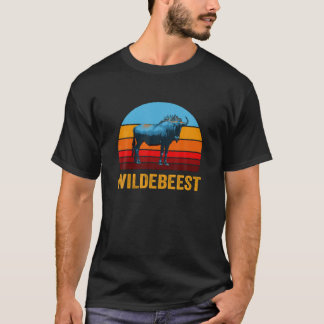 Retro Vintage Style Sunset Wildebeest T-Shirt