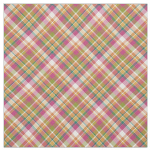 Retro Vintage Summer Plaid Tartan Squares Pattern Fabric