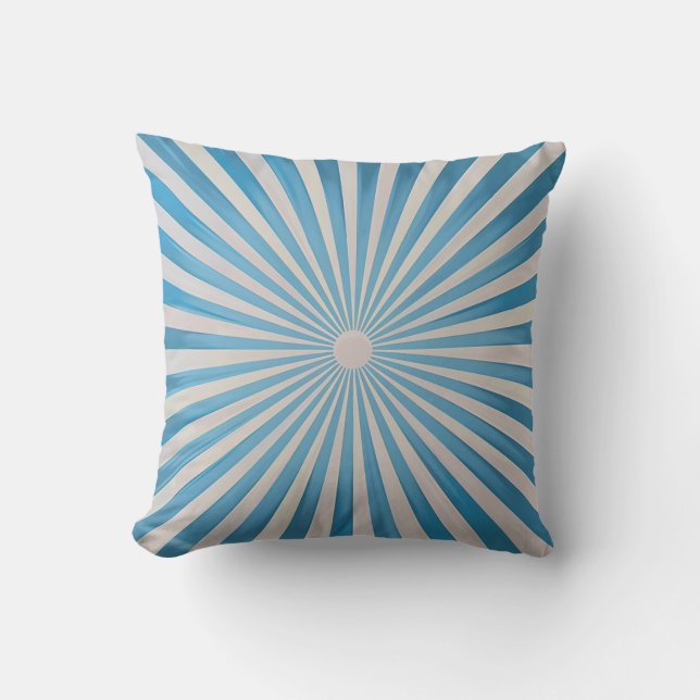 Retro Vintage Sunburst Sun-rays Cushion (Front)