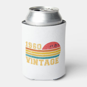Retro Vintage Sunset 1960 Birthday Can Cooler
