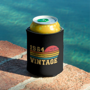 Retro Vintage Sunset 1964 Birthday Can Cooler