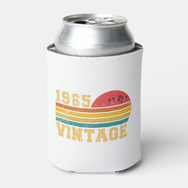 Retro Vintage Sunset 1965 Birthday Can Cooler (Can Front)