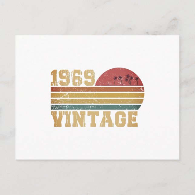 Retro Vintage Sunset 1969 Birthday Postcard (Front)