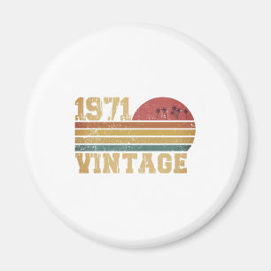 Retro Vintage Sunset 1971 Birthday Magnet